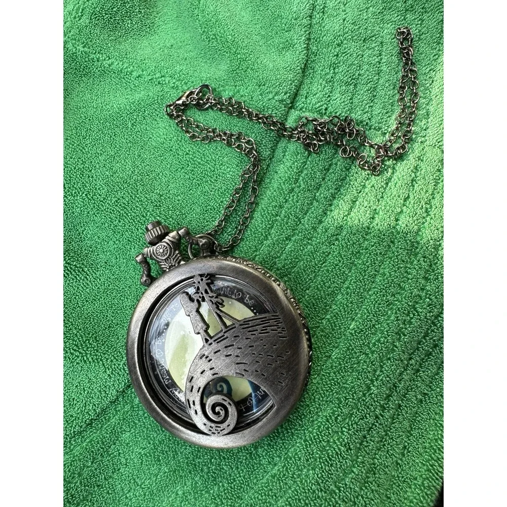 Nightmare Before Christmas Jack Skellington & Sally Decorative Pocket Watch Styl